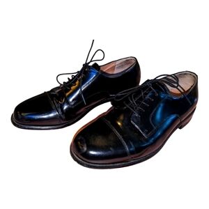 Bostonian Classics First Flex Black Leather Dress Shoes, size 8W